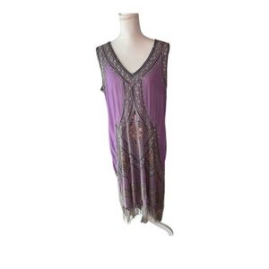 Purple beaded flapper dress